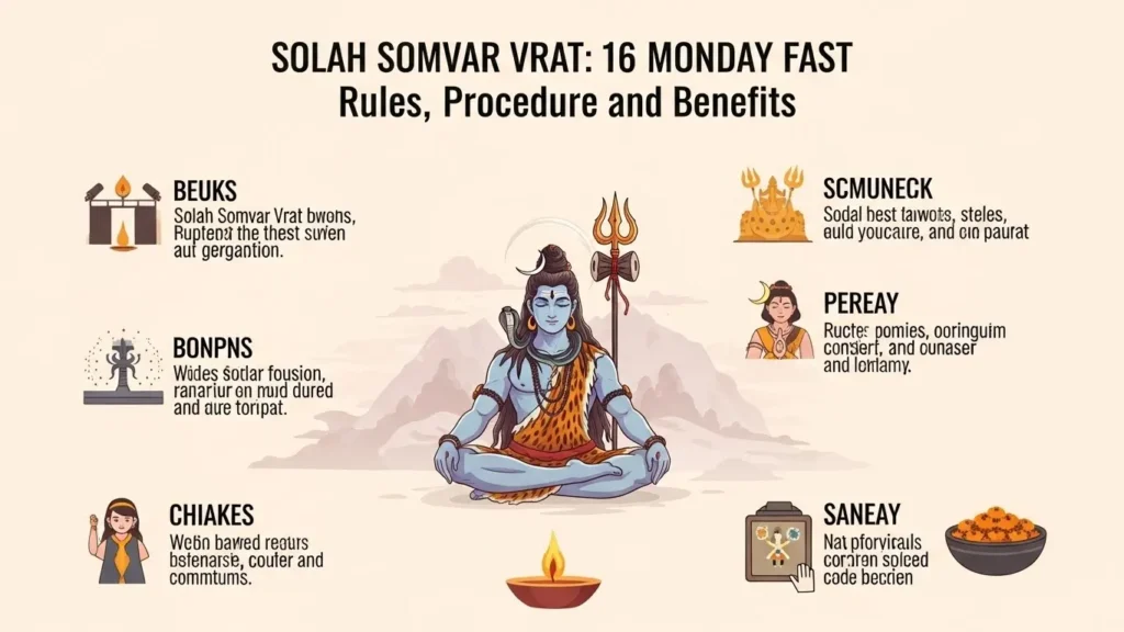 Solah Somvar Vrat 16 Monday Fast Rules, Procedure, and Benefits 18 Solah Somvar Vrat